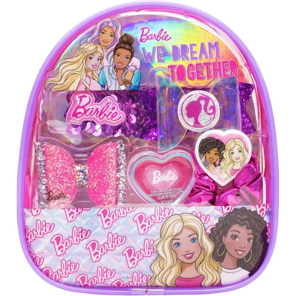 Barbie "We Dream Together" Clear PVC Backpack Set W/ Hair Accs & Lip Gloss Pot - Picture 1 of 3